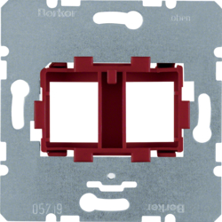 454101 Montažna ploča,  2-struka,  sa crvenim nosačem za modularne džekove com-tech
