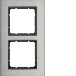 10123606 Okvir 2-struki,  B.3, nehrđajući čelik/antracit mat,  četkani metal