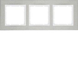 10233609 Okvir,  3-struki,  B.7, horizontalno,  nehrđajući čelik /p.bijela mat, četkani metal