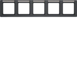 10256016 Okvir,  5-struki,  Q.1, sa poljem za natpis,  horizontalno,  antracit pliš, lakirano