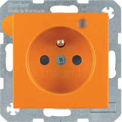 6765091914 Utičnica,  sa štiftom,  kontrolnim LED,  zaštitom za djecu,  S.1/B.3/B.7, narandžast