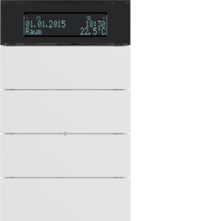 75664599 B.IQ dodirni senzor,  4-struki,  sa termostatom i displejem,  p.bijela mat,  plastika