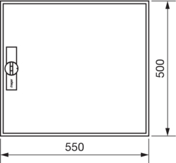 Crtež proizvoda Sekcioni ormar IP44, prazan sa vratima, visina ormara 500 mm čelik
