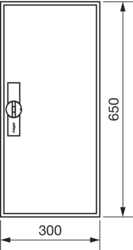 Crtež proizvoda Sekcioni ormar IP44, prazan sa vratima, visina ormara 650 mm čelik