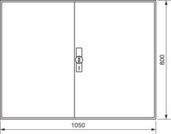 Crtež proizvoda Sekcioni ormar IP44, prazan sa vratima, visina ormara 800 mm čelik