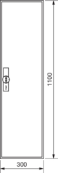Crtež proizvoda Sekcioni ormar IP44, prazan sa vratima, visina ormara 1100 mm čelik