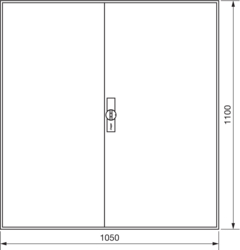 Crtež proizvoda Sekcioni ormar IP44, prazan sa vratima, visina ormara 1100 mm čelik