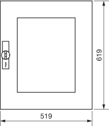 Crtež proizvoda Prozirna vrata, širina 550 mm čelični lim
