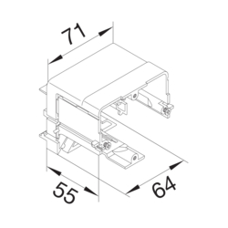 Crtež proizvoda Ugradbena kutija, podatkovna, univerzalna, PA bezhalogena Poliamid (PA)