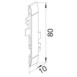 Crtež proizvoda Međuokvir ukrasnog okvira, PC/ABS bezhalogeni, poklopac 80mm ABS