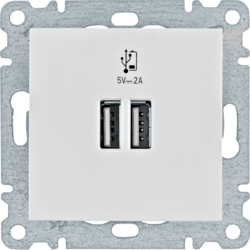 WL4210 USB utičnica za punjenje dupla,  2xUSB tip A 2A,  bijela
