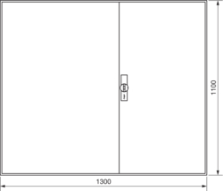 Crtež proizvoda Visina ormara 1100 mm, 7 redova 150mm čelični lim