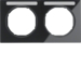 10122235 Okvir,  2-struki,  R.3, sa poljem za natpis horizontalno,  crna sjajna