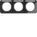 10132135 Okvir,  3-struki,  R.1, sa poljem za natpis,  horizontalno,  crna sjajna