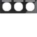 10132235 Okvir,  3-struki,  R.3, sa poljem za natpis,  horizontalno,  crna sjajna