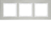 10233609 Okvir,  3-struki,  B.7, horizontalno,  nehrđajući čelik /p.bijela mat, četkani metal