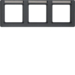 10236016 Okvir,  3-struki,  Q.1, sa poljem za natpis,  horizontalno,  antracit pliš, lakirano