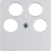 14841404 Centralna ploča za antentsku utičnicu,  sa 4 rupe,  (Ankaro), aluminij mat,  lak