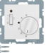 20301909 Termostat,  1NC,  sa prekidačem,  cent. pločom i LED sig,  S.1/B.3/B.7, p.bijela mat