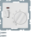 20306089 Termostat,  1NC,  sa prekidačem,  cent. pločom i LED sig,  Q.1/Q.3, p.bijela pliš