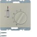 20307104 Termostat,  1NC,  sa prekidačem,  cent. pločom i LED sig,  K.5, n.čelik mat,  lakiran