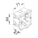 Crtež proizvoda Ugradbena kutija montiranje sa prednje strane za univerzalni ukrasni okvir, PA bezhalogena Poliamid (PA)