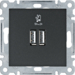 WL4213 USB utičnica za punjenje dupla,  2xUSB tip A 2A,  crna